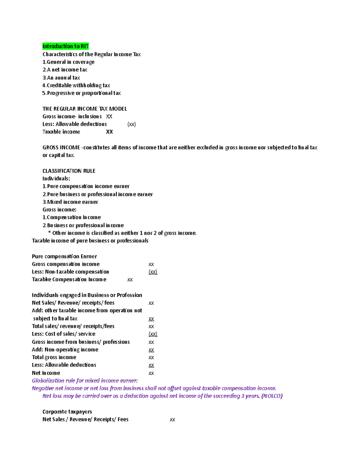 Introduction to RIT Lecture notes 4 management science StuDocu
