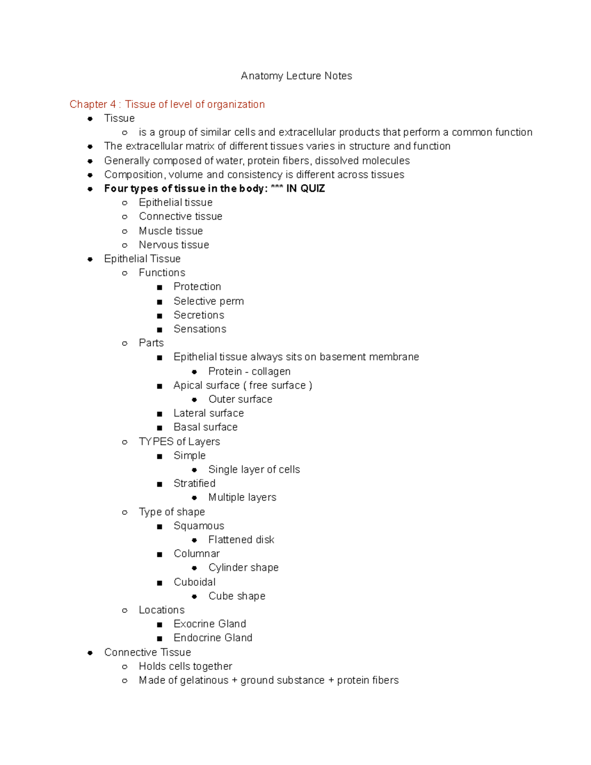 Ch 4 Anatomy Lecture Notes - Google Docs - Anatomy Lecture Notes ...