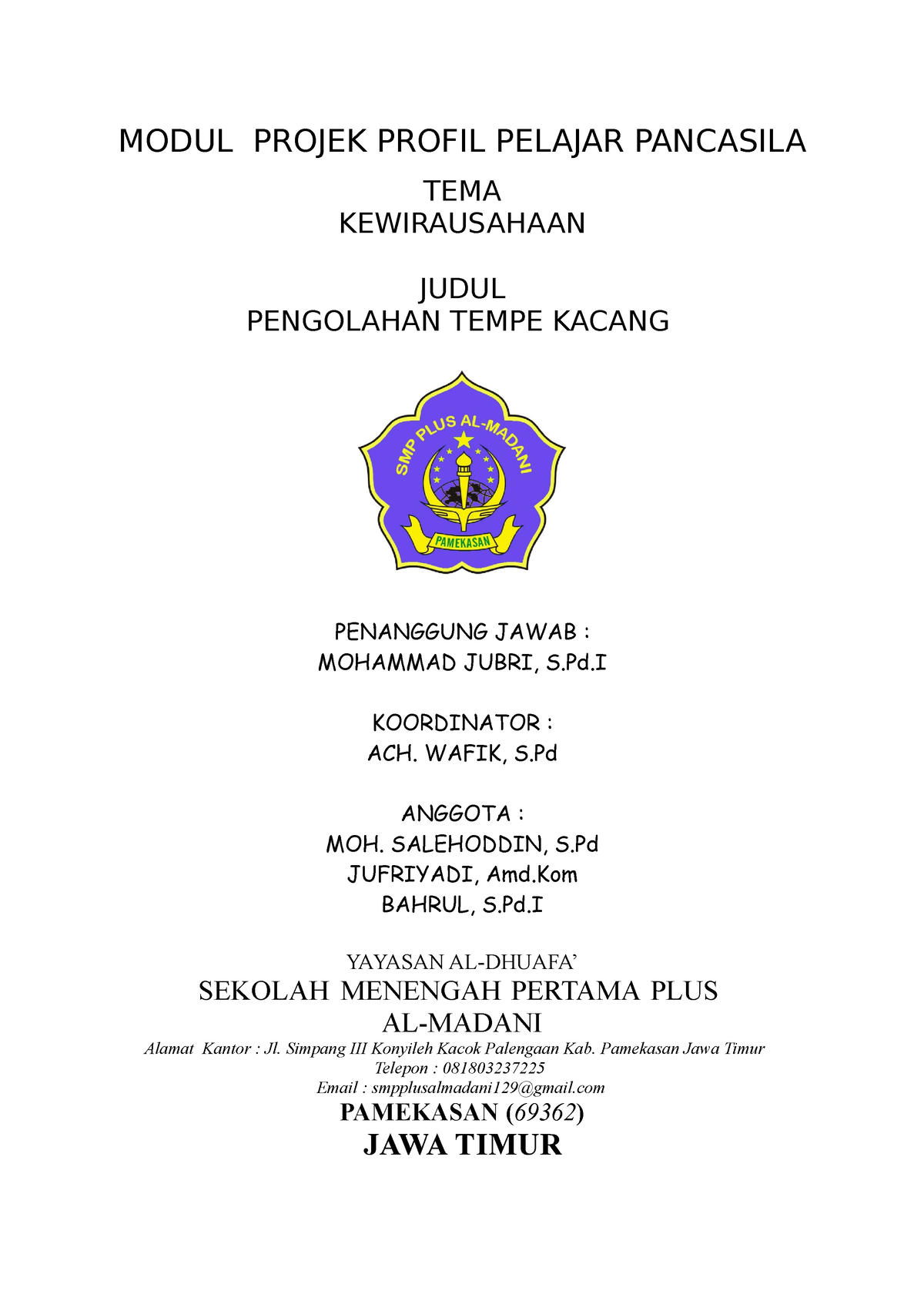 Modul P5 Projek Kewirausahaan - MODUL PROJEK PROFIL PELAJAR PANCASILA ...