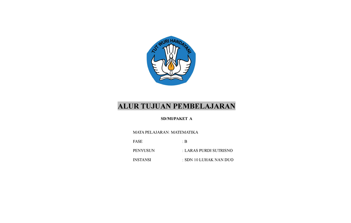 ATP - Alur Tujuan Pembelajaran - ALUR TUJUAN PEMBELAJARAN SD/MI/PAKET A ...