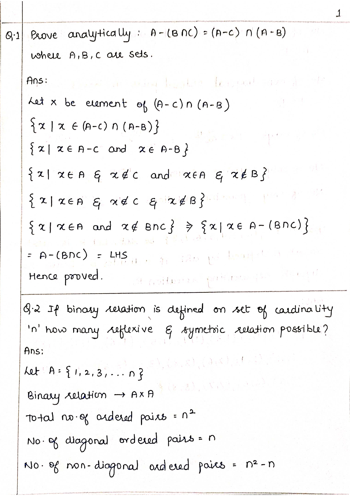 discrete mathematics assignment 1