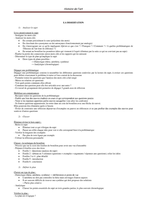 La Dissertation Plan De Dissertation En Histoire De L Art Warning Tt Undefined Function 32 Studocu