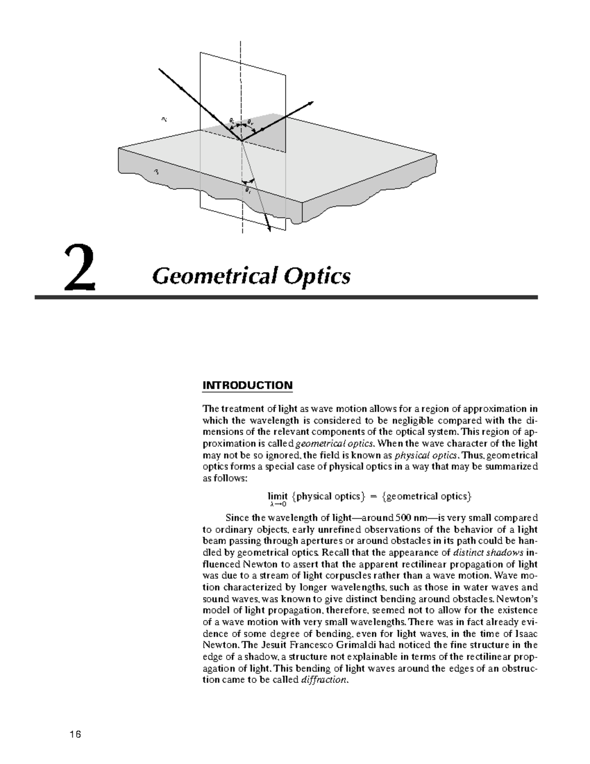 Optics2 geo supplement material for lectures Geometrical Optics
