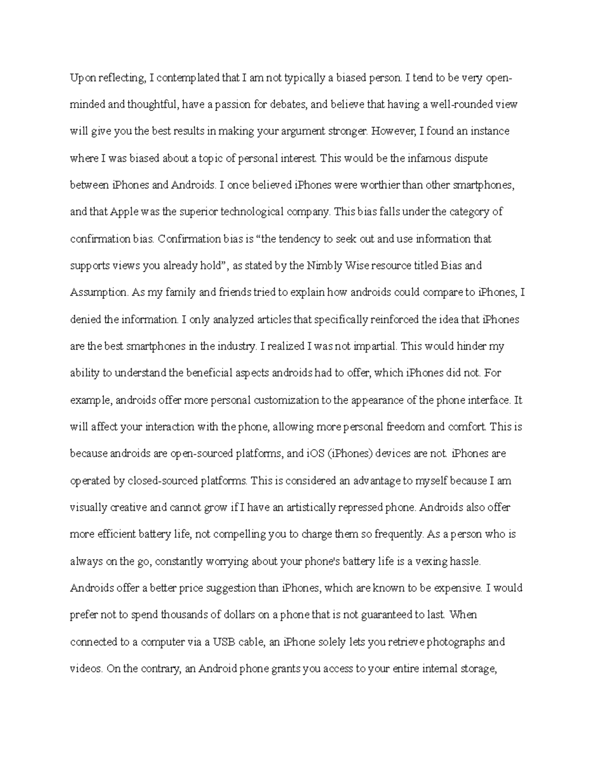 Final update module two short answer bias and assumptions upon