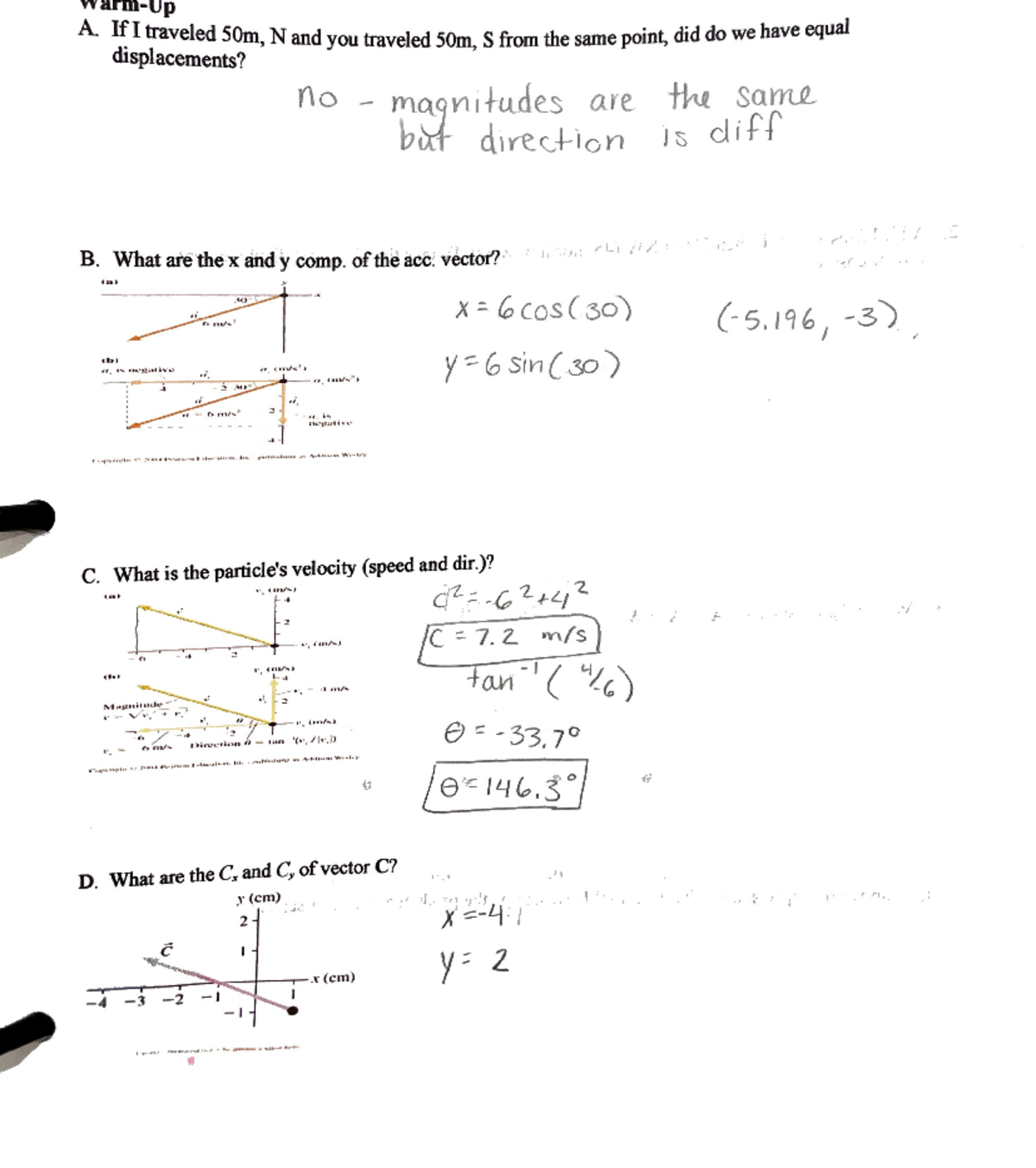 Notes 2 - physics mechanics - A. If I traveled 50m, N and you traveled ...