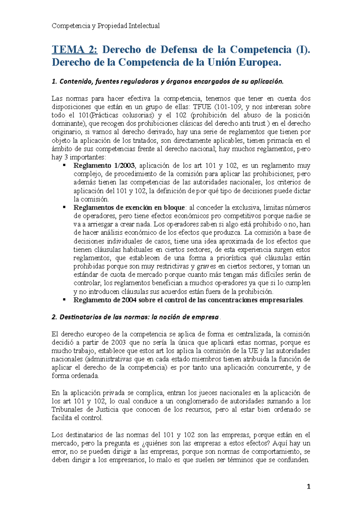 Tema 2 Competencia - Apuntes 2 - TEMA 2: Derecho De Defensa De La ...