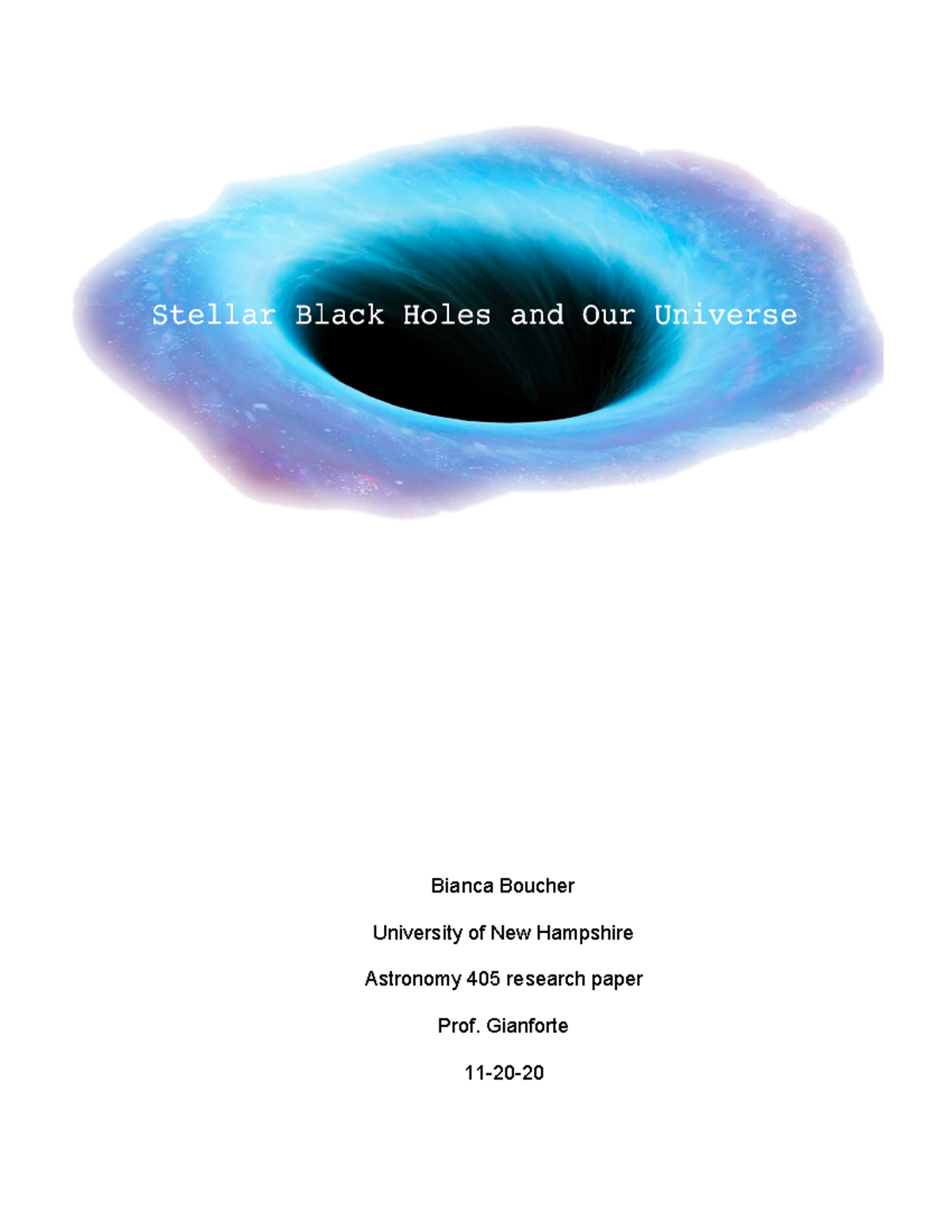 research paper topics about black holes