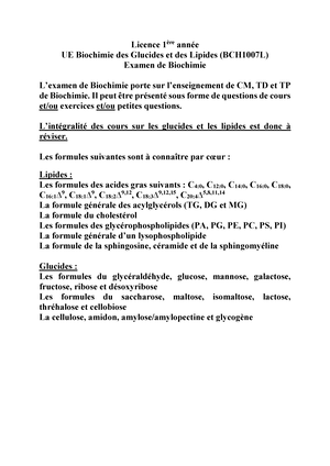 Fascicule TD-Lipides - TD Lipides - 1/ LICENCE 1ère ANNEE – UE ...