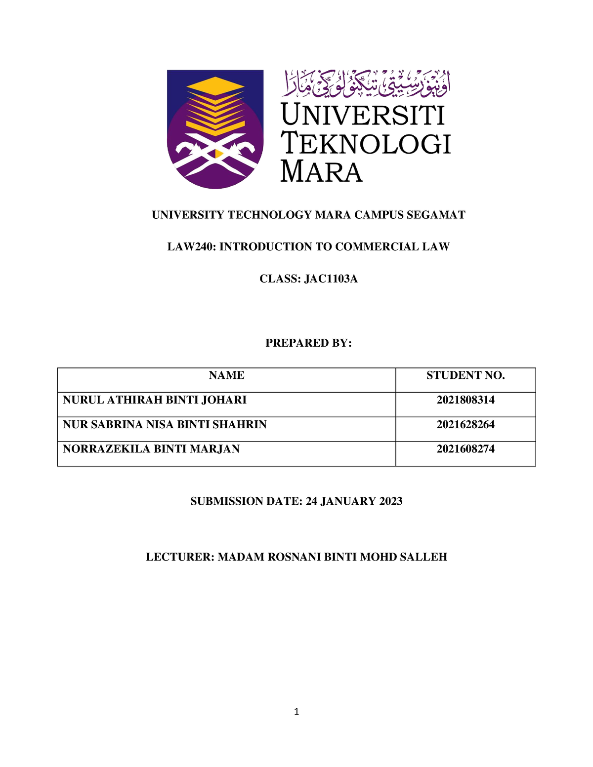 law240 assignment