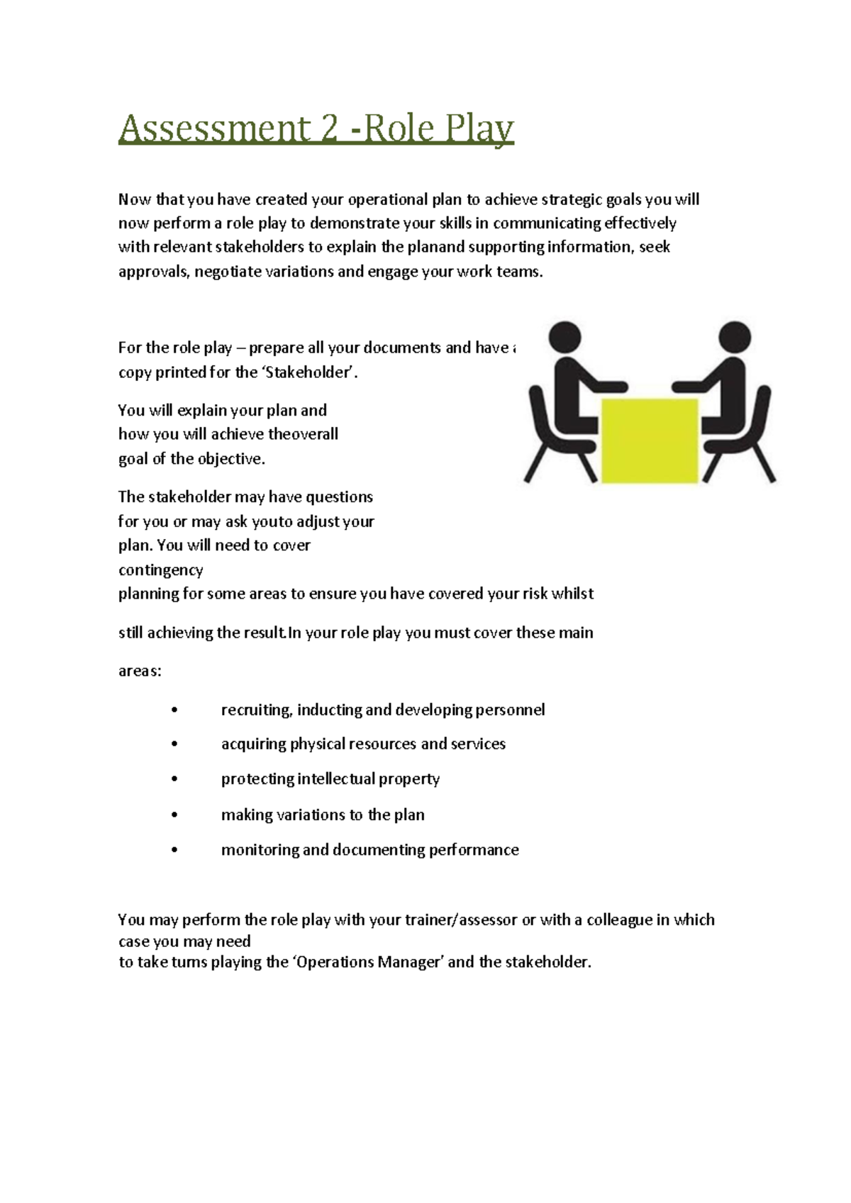 Assessment 2 Bsbmgt 517 - Assessment 2 - Role Play Now That You Have ...