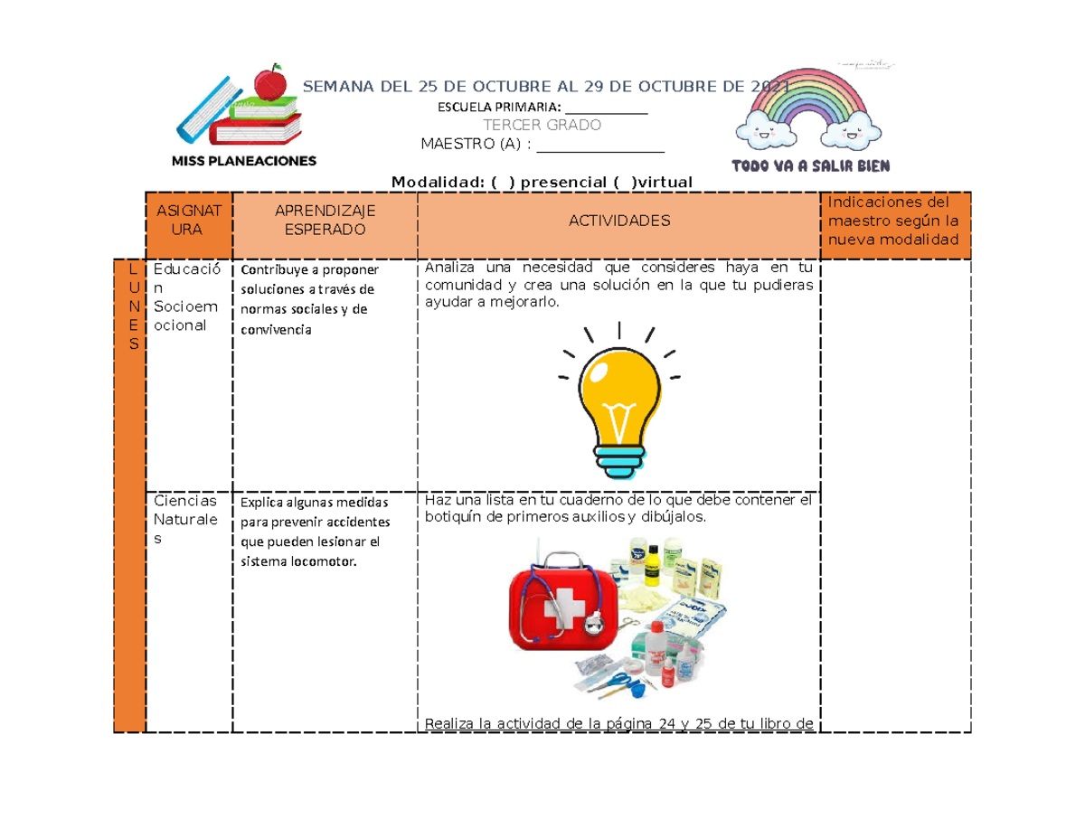 Plan de ta - ffsfs - SEMANA DEL 25 DE OCTUBRE AL 29 DE OCTUBRE DE 2021 ...
