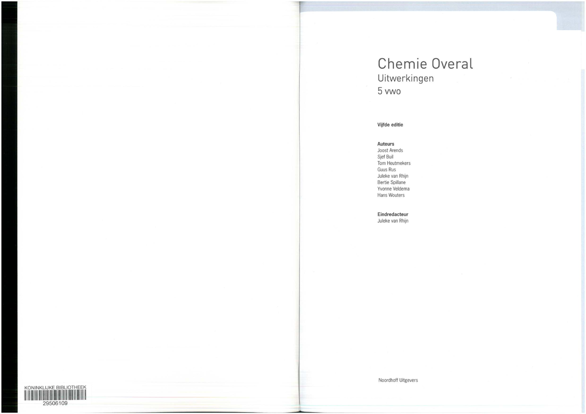 Scheikunde chemie overal antwoorden 5vwo - Chemie Overal Uitwerkingen 5