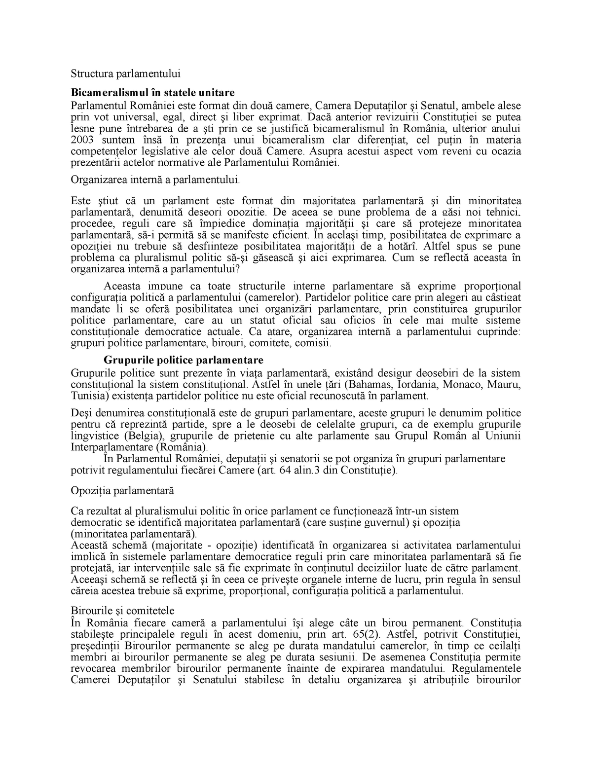 charity Vinegar Daddy Structura parlamentului - Structura parlamentului Bicameralismul în statele  unitare Parlamentul - StuDocu