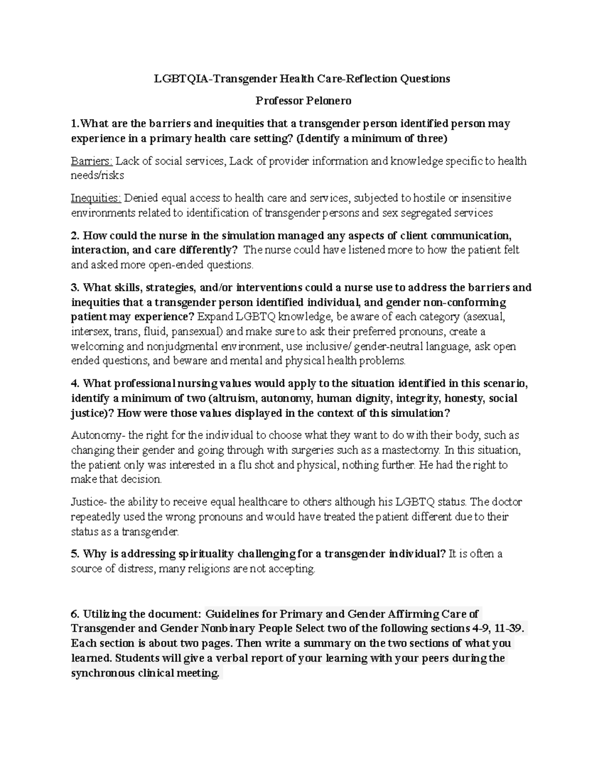 Transgender-Reflection Questions - LGBTQIA-Transgender Health Care ...