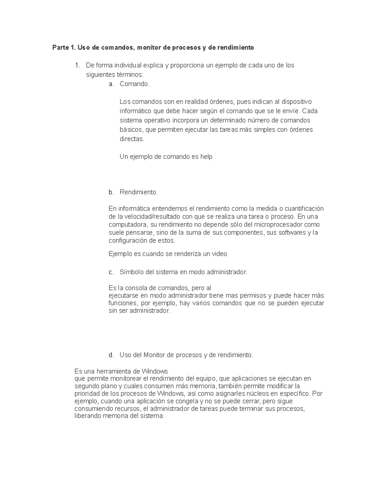 Actividad 2 Sistemas Operativos Parte 1 Uso De Comandos Monitor De