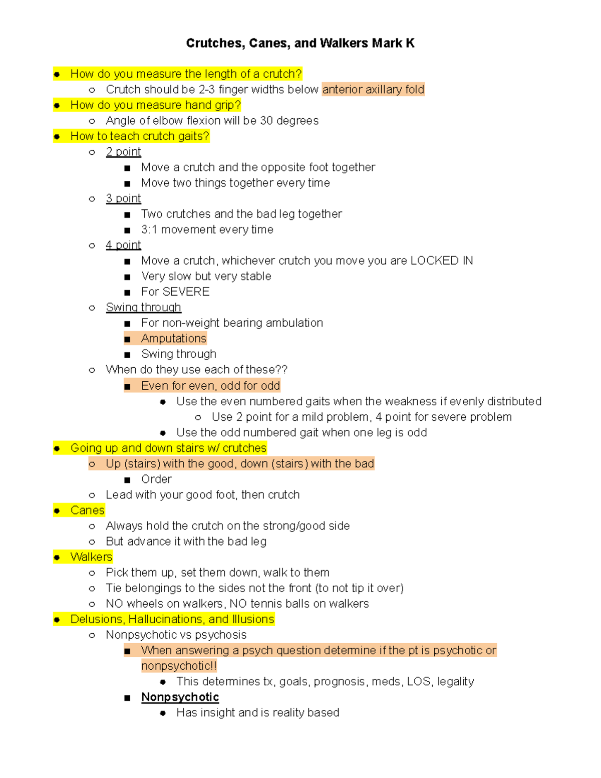 Crutches, Canes, and Walkers Mark K .. That must be difficult... How