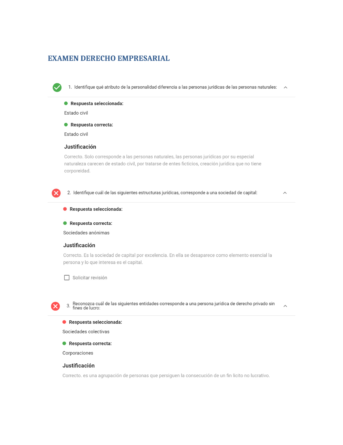 Examen Derecho Empresarial - EXAMEN DERECHO EMPRESARIAL 5- El Elemento ...