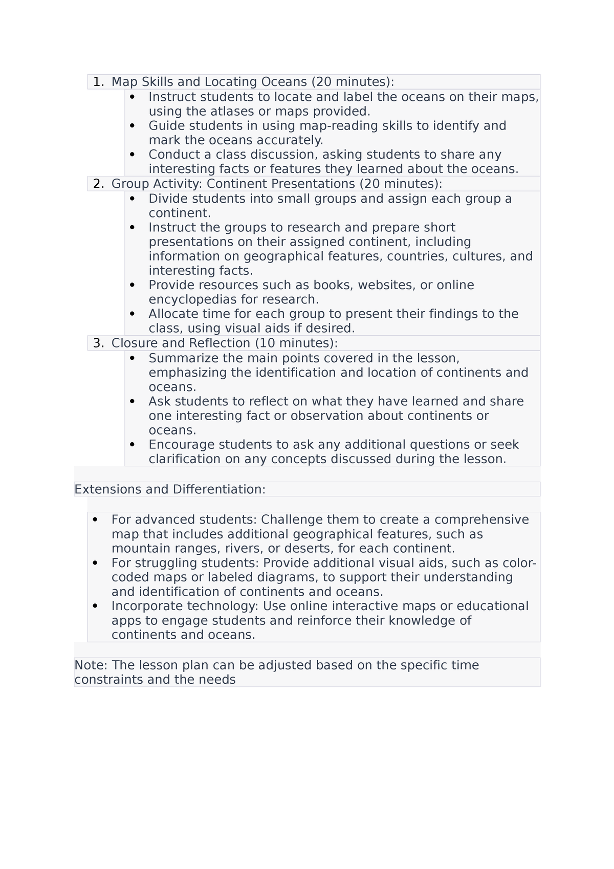 S4 - Assignment one Hydrology - Map Skills and Locating Oceans (20 ...