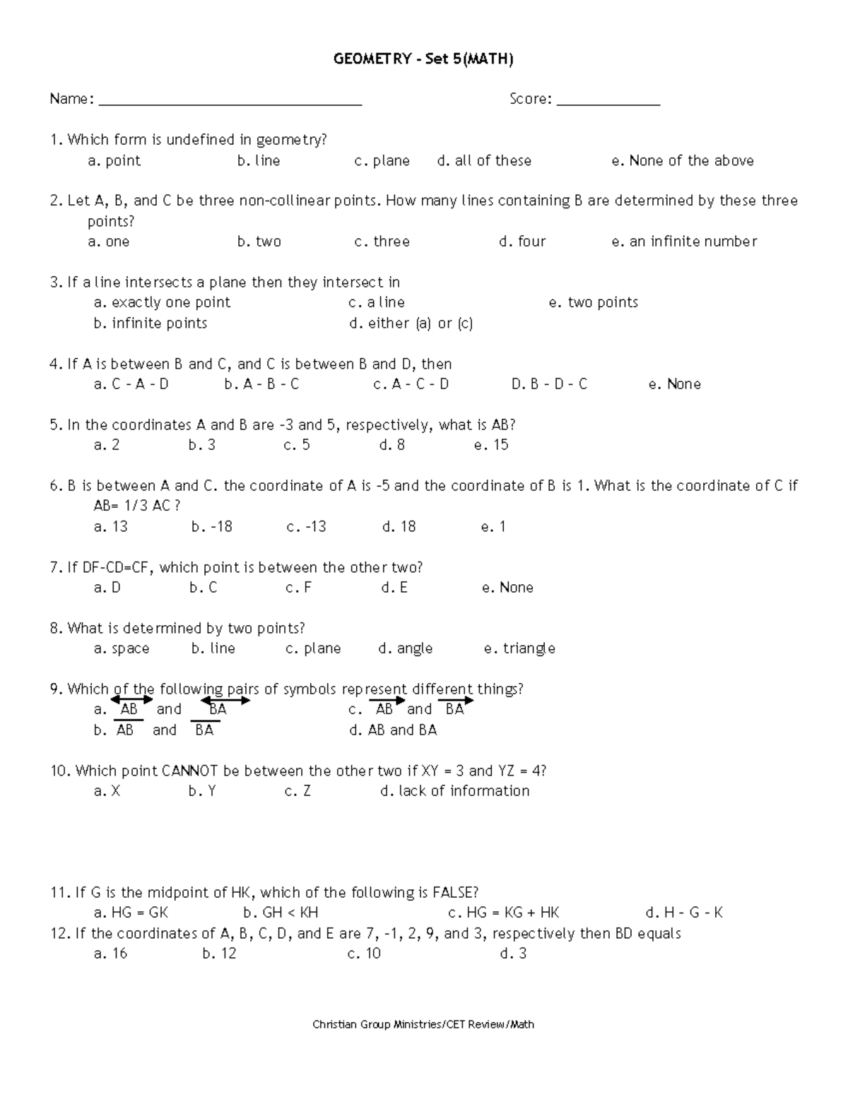 Geometry 5 - For reviewer - - Studocu