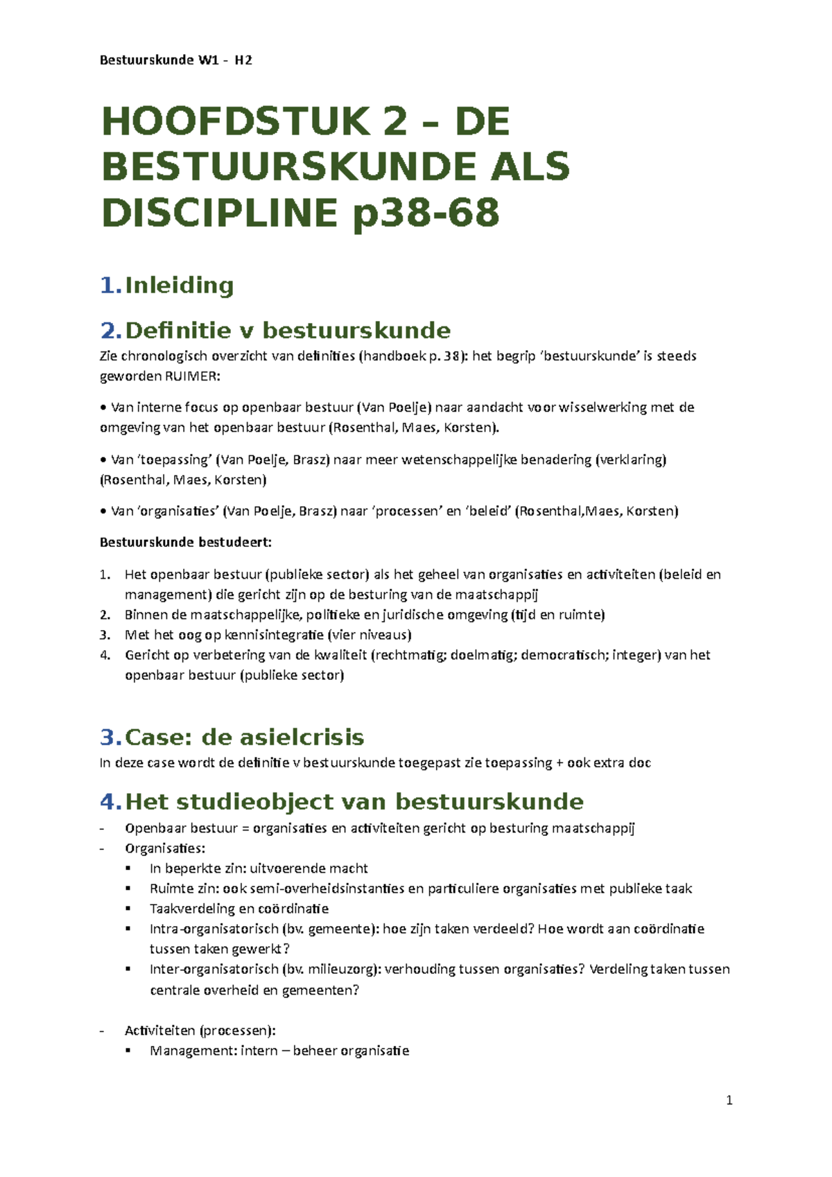 Hoofdstuk 2 – De Bestuurskunde ALS Discipline - HOOFDSTUK 2 – DE ...