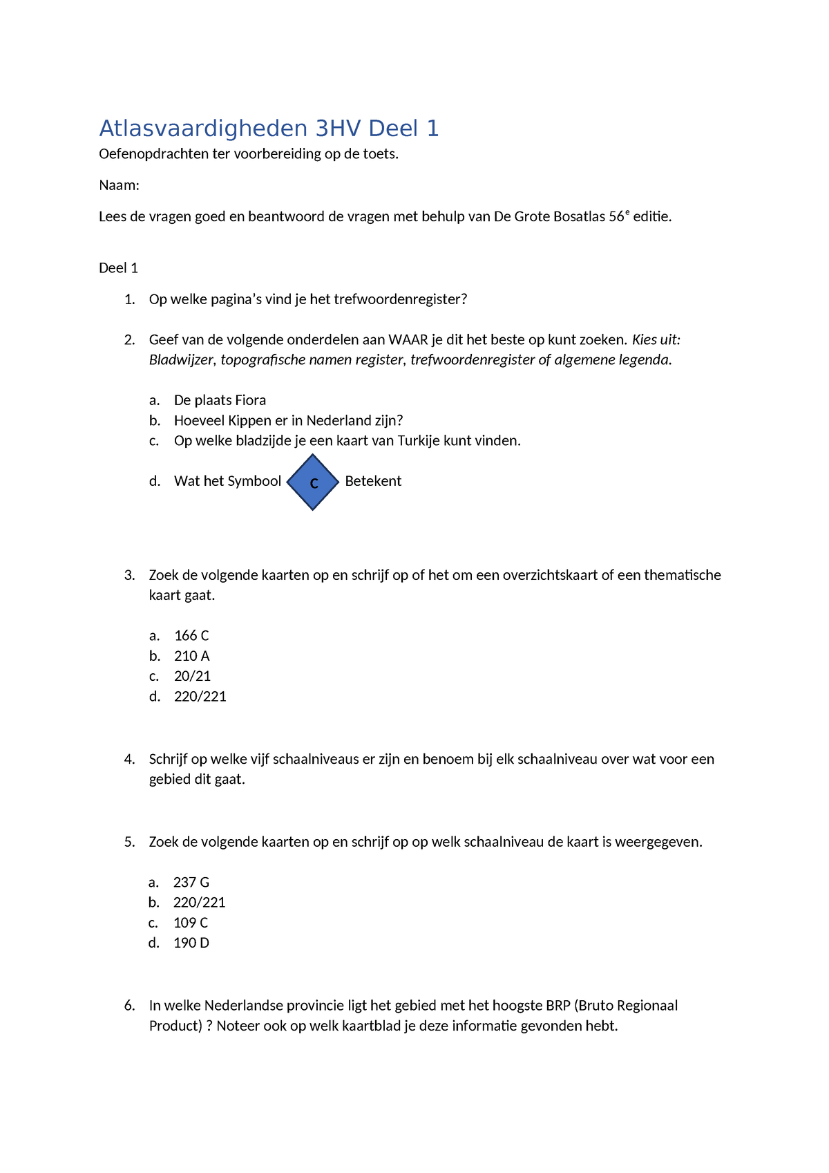 Atlasvaardigheden Oefenvragen 3HV Deel 1 - Atlasvaardigheden 3HV Deel 1 ...