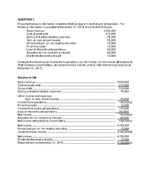 Ch5 Inter - Net Income €215,200 Cash Flow From Operating Activities 