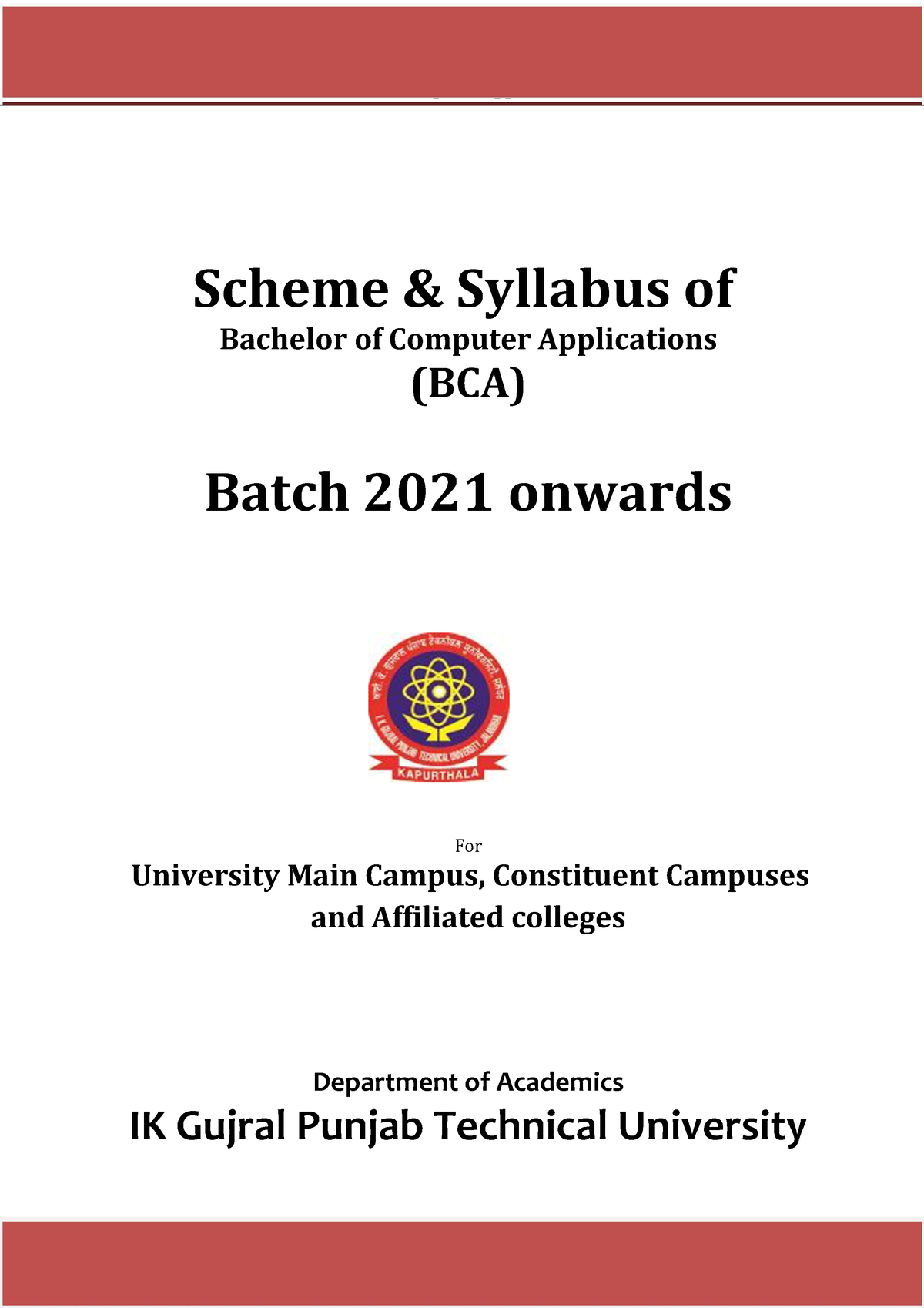 Bca - Bachelor Of Computer Applications (BCA) Scheme & Syllabus Of ...