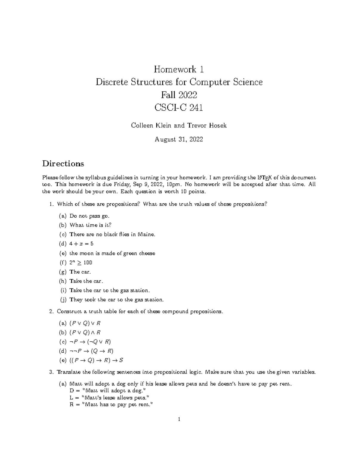 Fall22 C241 hw1 - Chapter 4 Homework - Homework 1 Discrete Structures ...