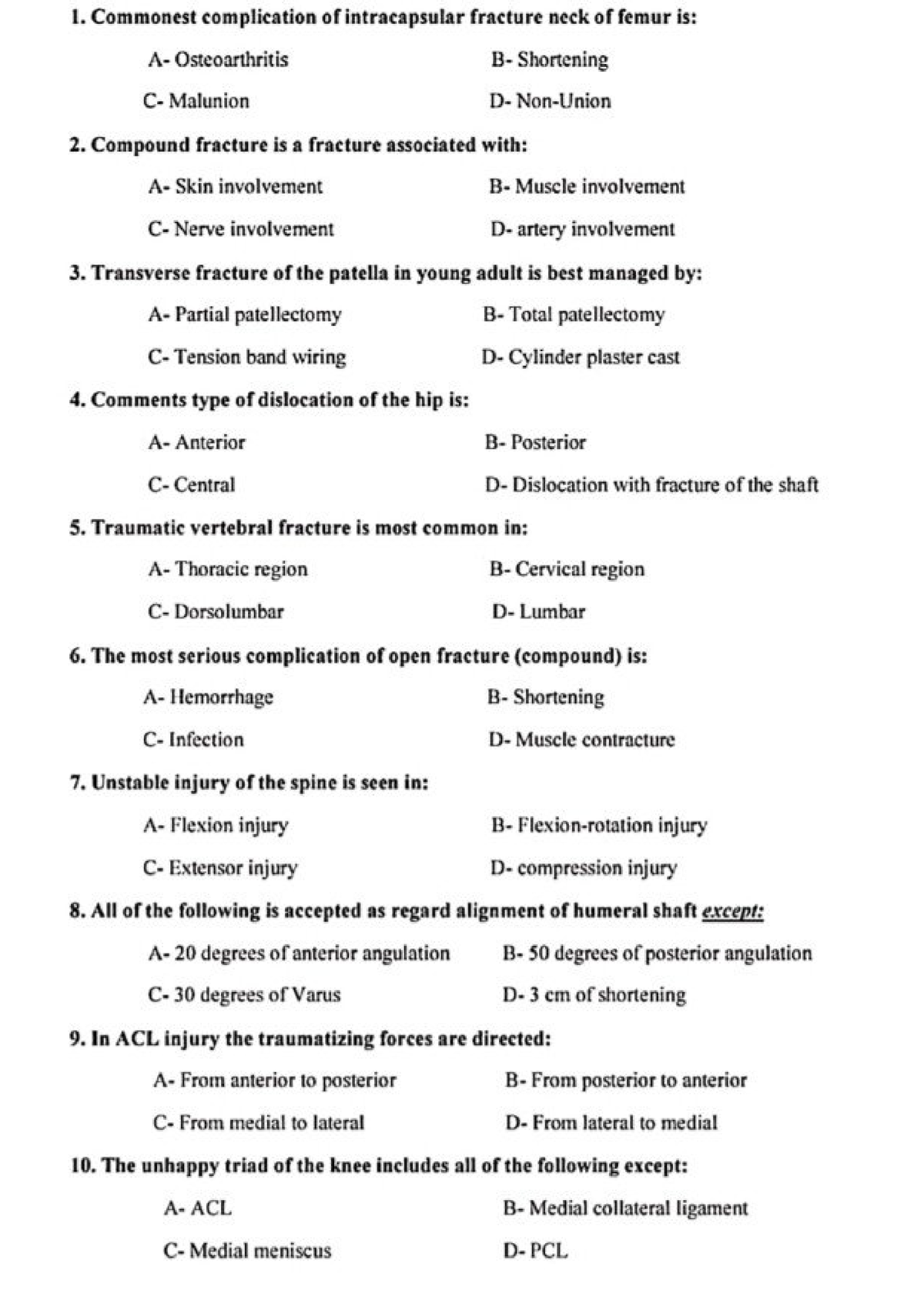 Question 2 - Physiology - Studocu