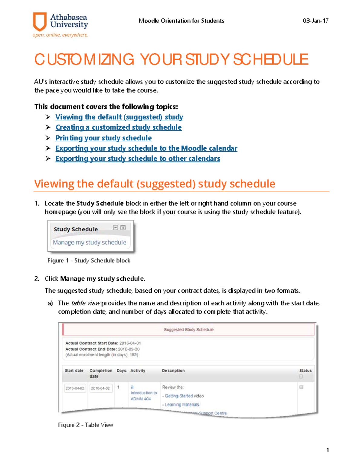 Customizing Your Study Schedule Student Instructions - C USTO MIZING YO ...