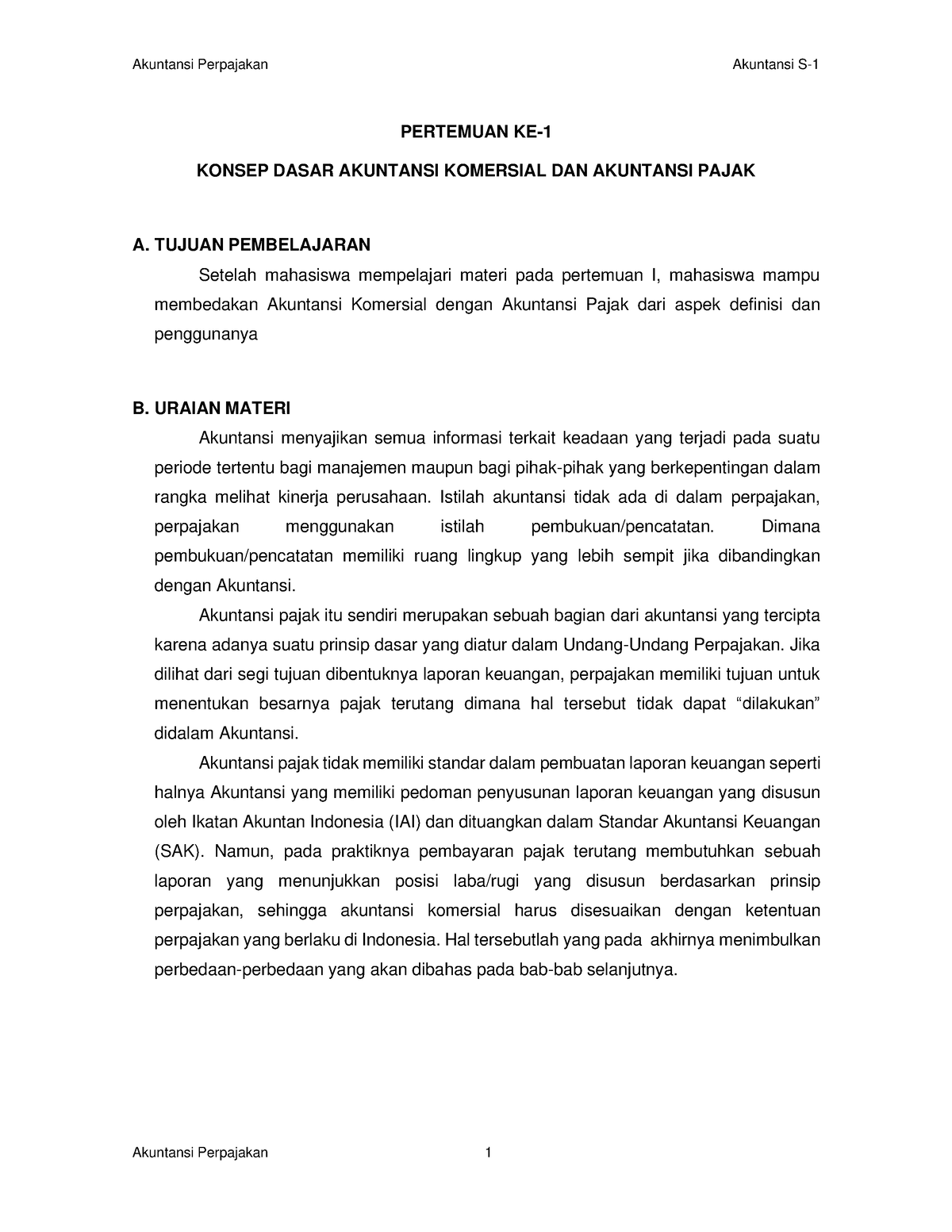 AP-Pertemuan 1 - Pajak - PERTEMUAN KE- 1 KONSEP DASAR AKUNTANSI ...