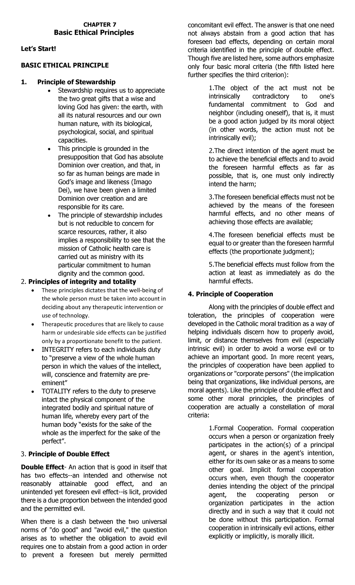 Finals BIO Ethics - Hfufirhruur - CHAPTER 7 Basic Ethical Principles ...