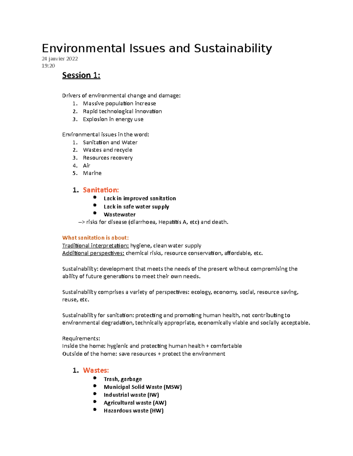 S1 and S2 - S1 and S2 - Environmental Issues and Sustainability 24 ...