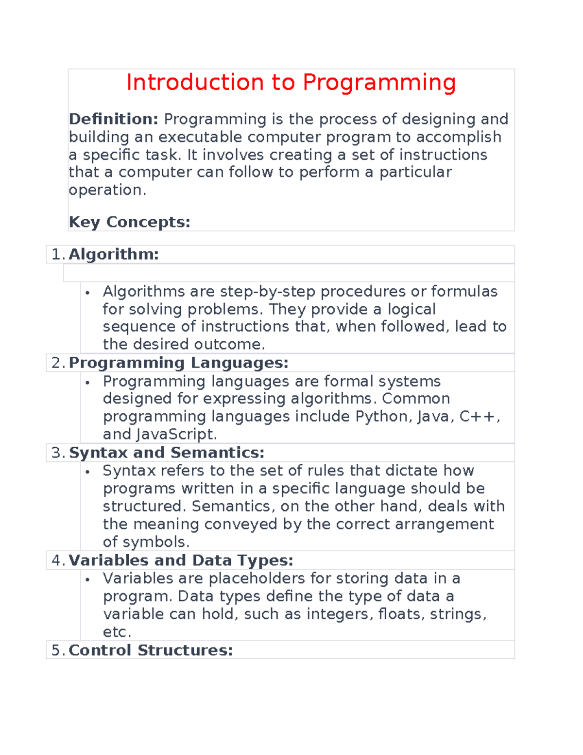 Introduction to Programming 34 - Introduction to Programming Definition ...