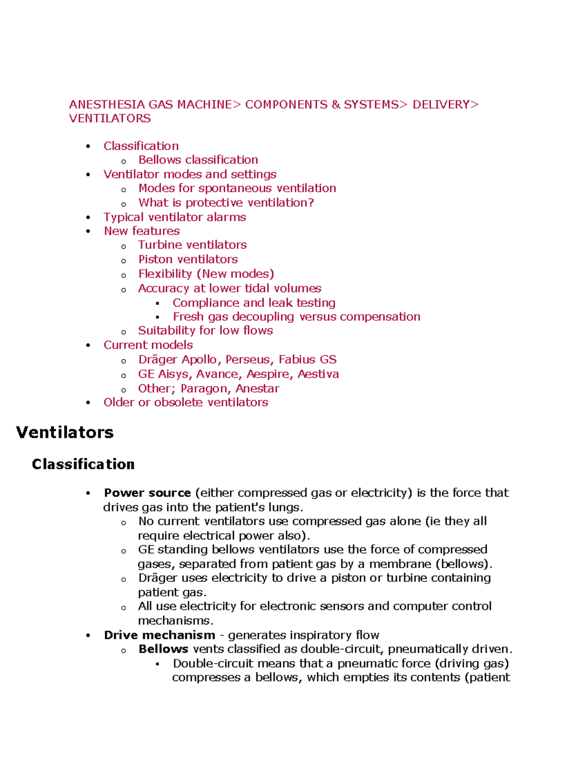 A74 - Anesthesia - ANESTHESIA GAS MACHINE> COMPONENTS & SYSTEMS ...