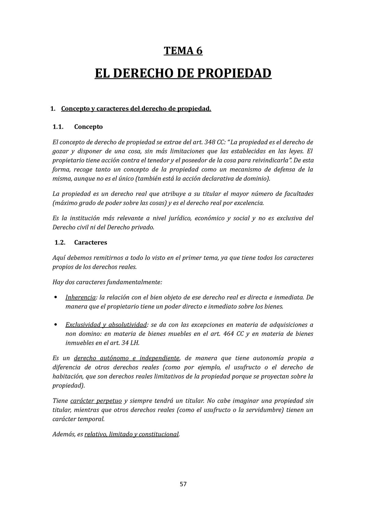 Tema 6 Bienes Apuntes Tema 6 El Derecho De Propiedad Concepto Y Caracteres Del Derecho De 7503