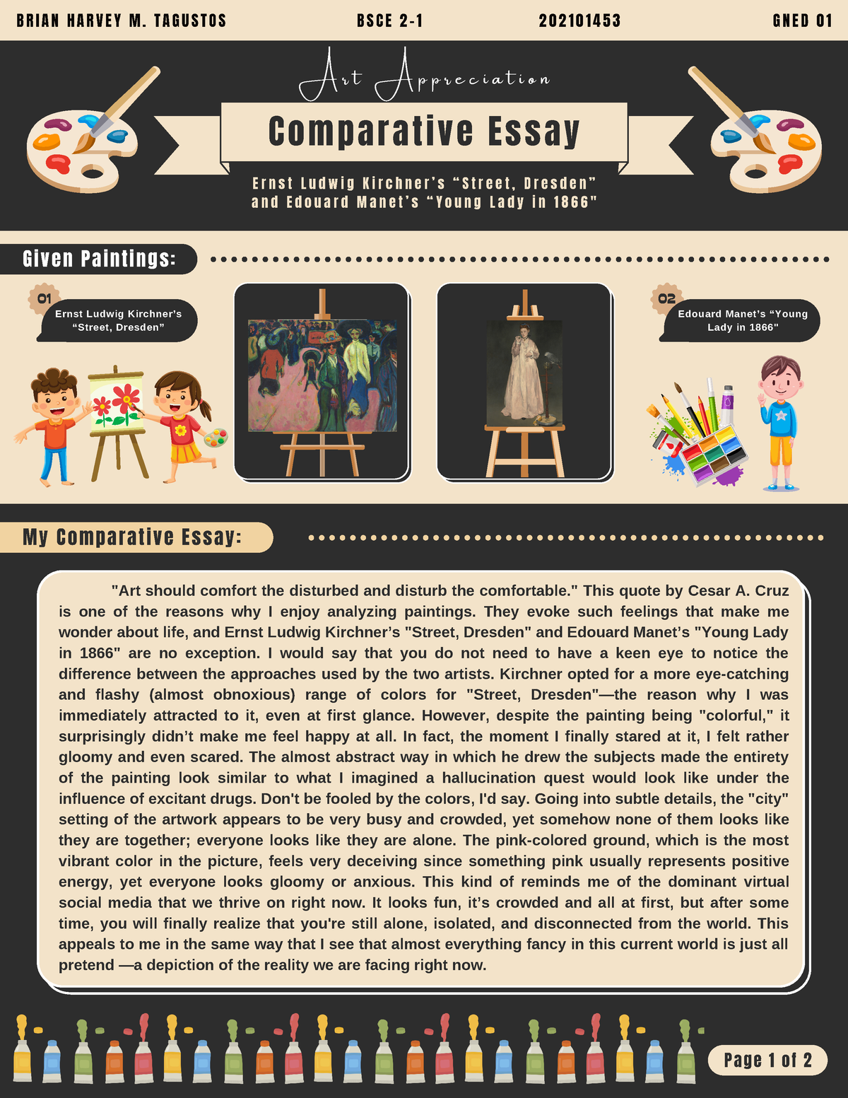 Comparative Essay - B R I A N H A R V E Y M. T A G U S T O S B S C E 2 ...