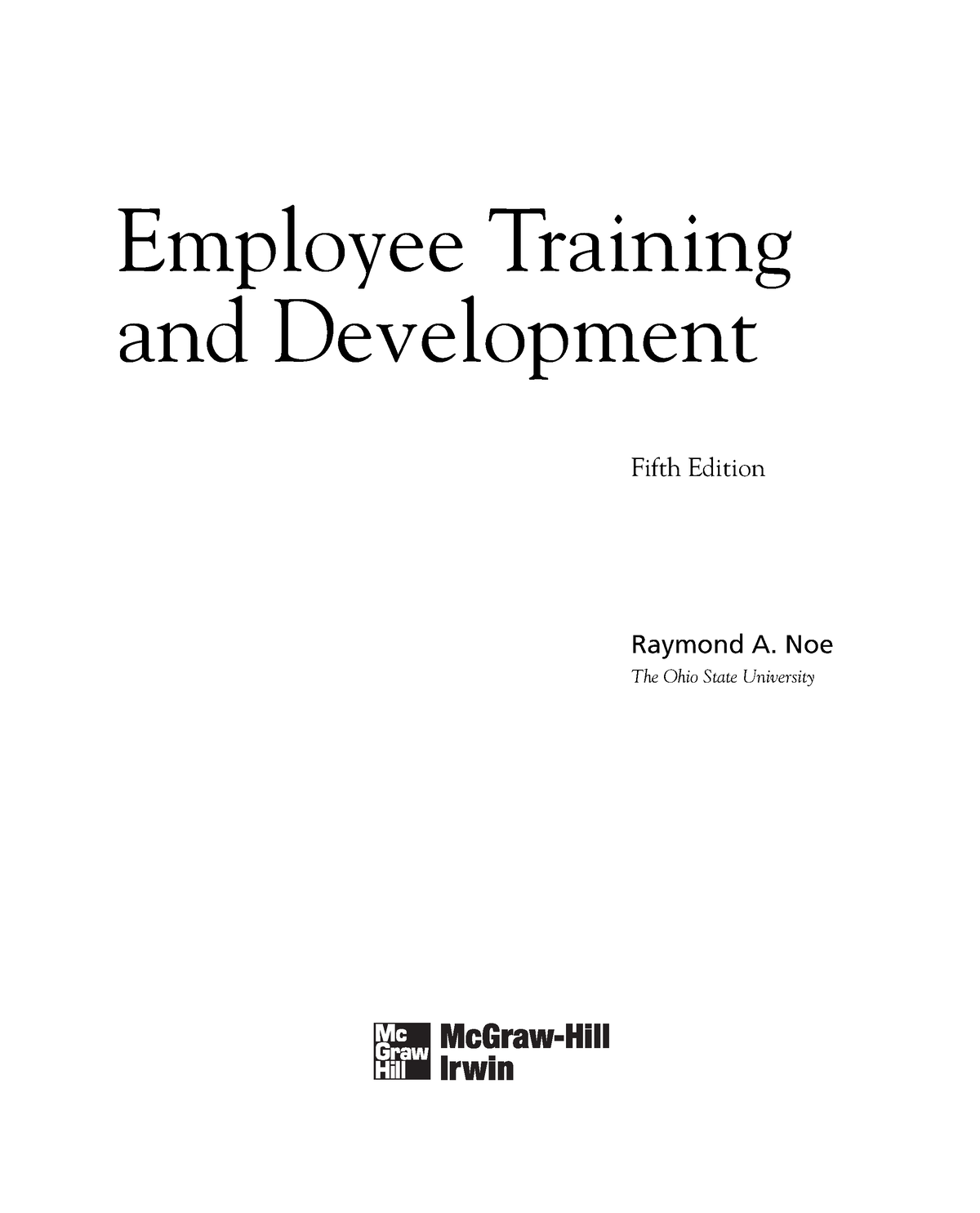 Employee Training And Development By Raymond A. Noe (z-lib.org) Updated ...