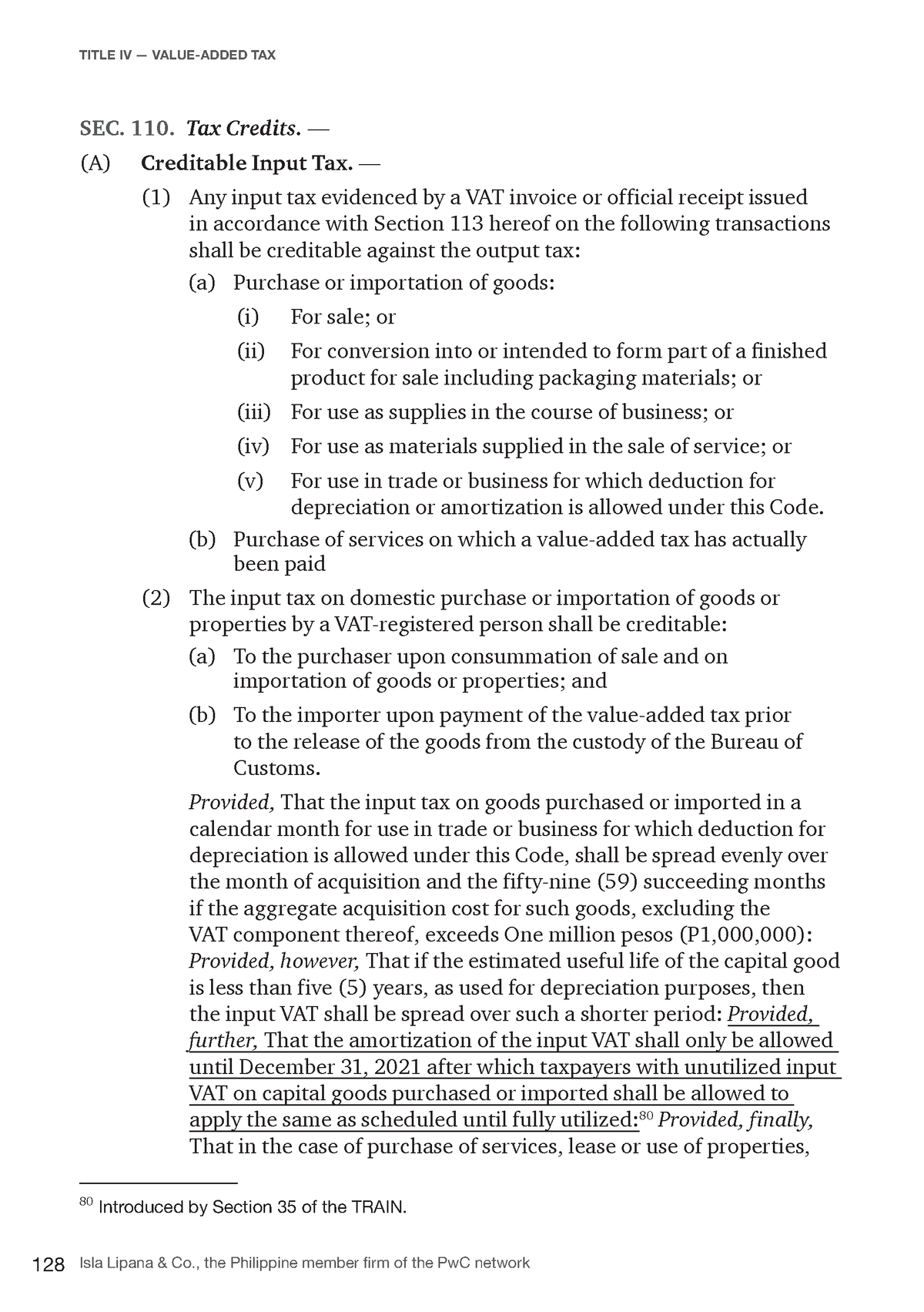 Pwcph Tax Code 2019 50 - 128 Isla Lipana & Co., The Philippine Member ...