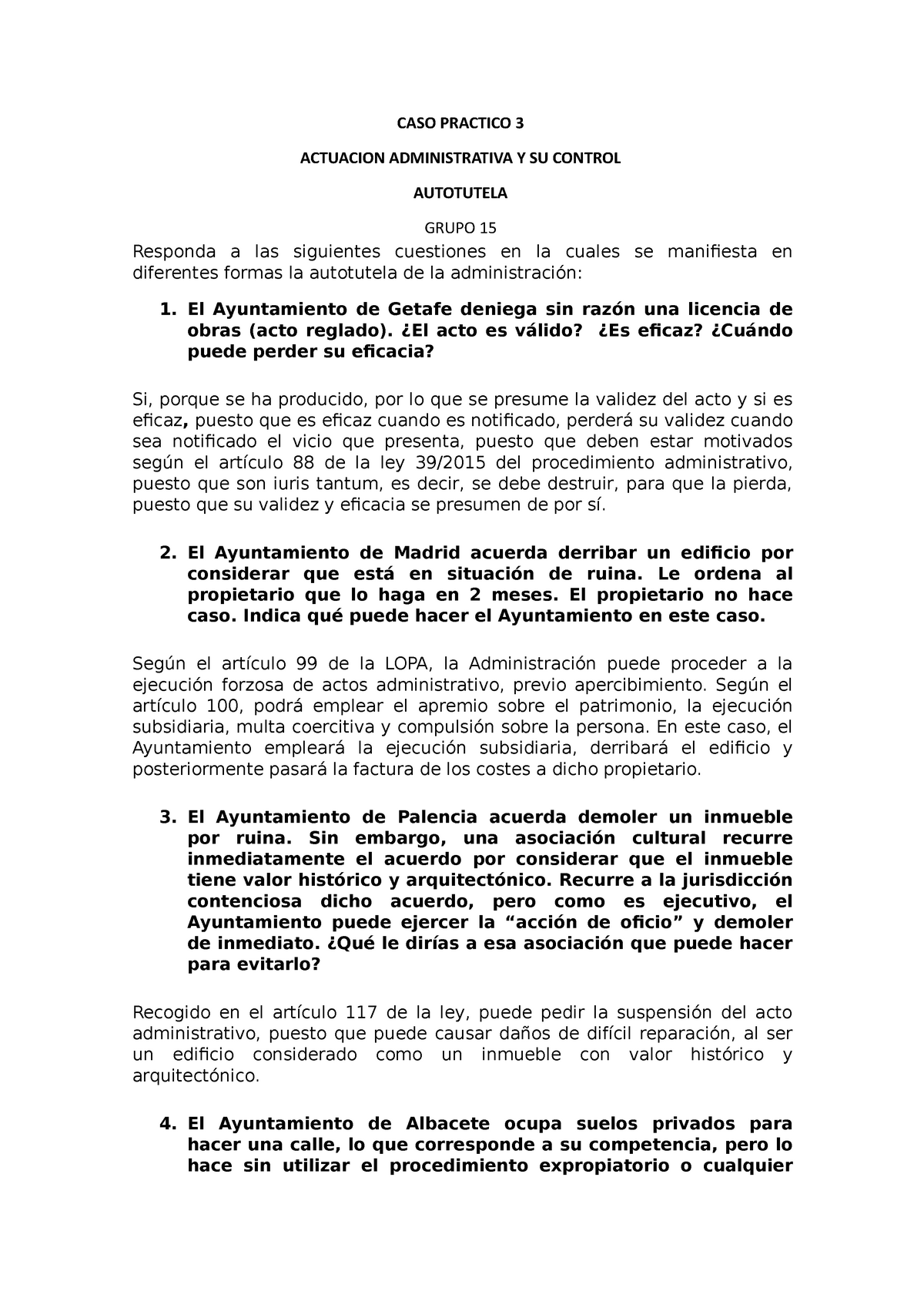 CASO Practico 3 - Caso Práctico Derecho Administrativo II - CASO ...