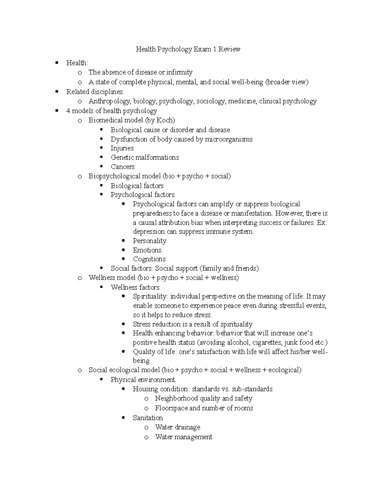 test-review-1-summary-health-psychology-health-psychology-exam-1