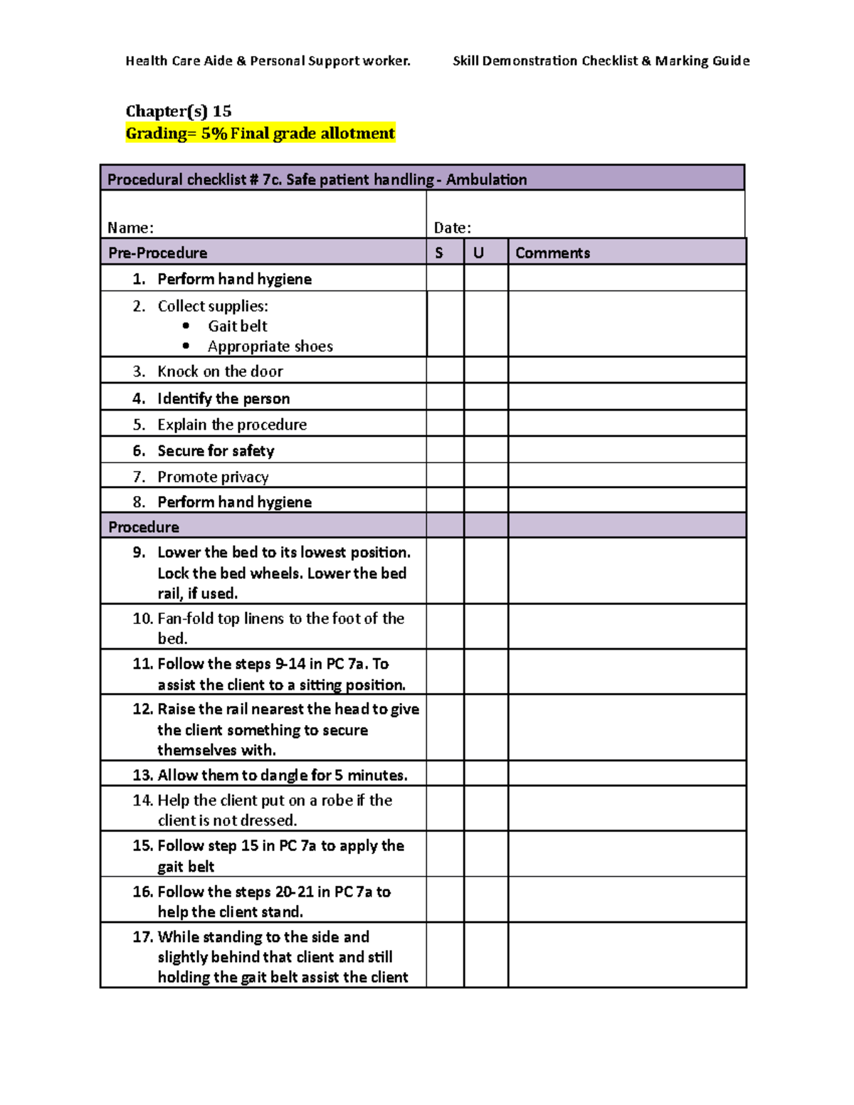 PC 7c. Safe patient handling - Ambulation - Health Care Aide & Personal ...