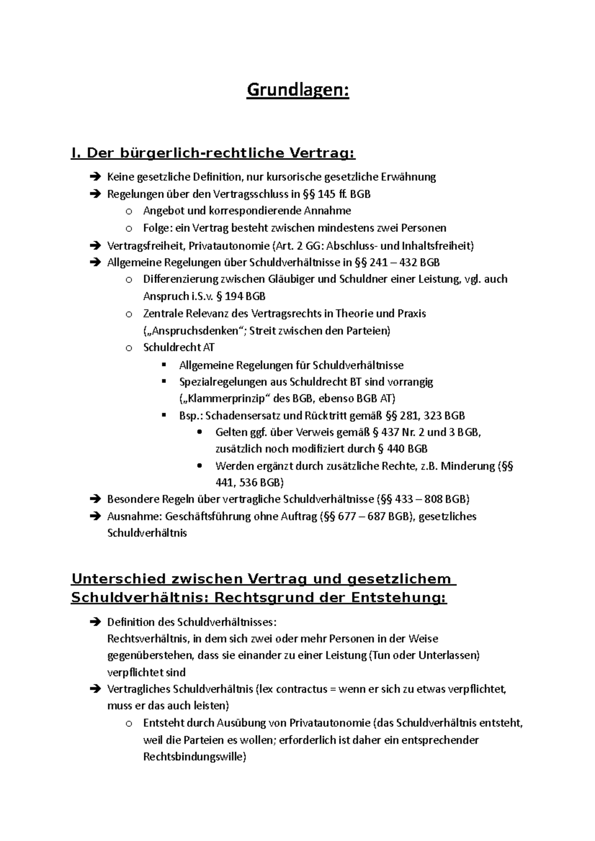 Beispiel öffentlich Rechtlicher Vertrag Grundlagen Vertragstypen - 2. Semester Zf - Grundlagen: I. Der