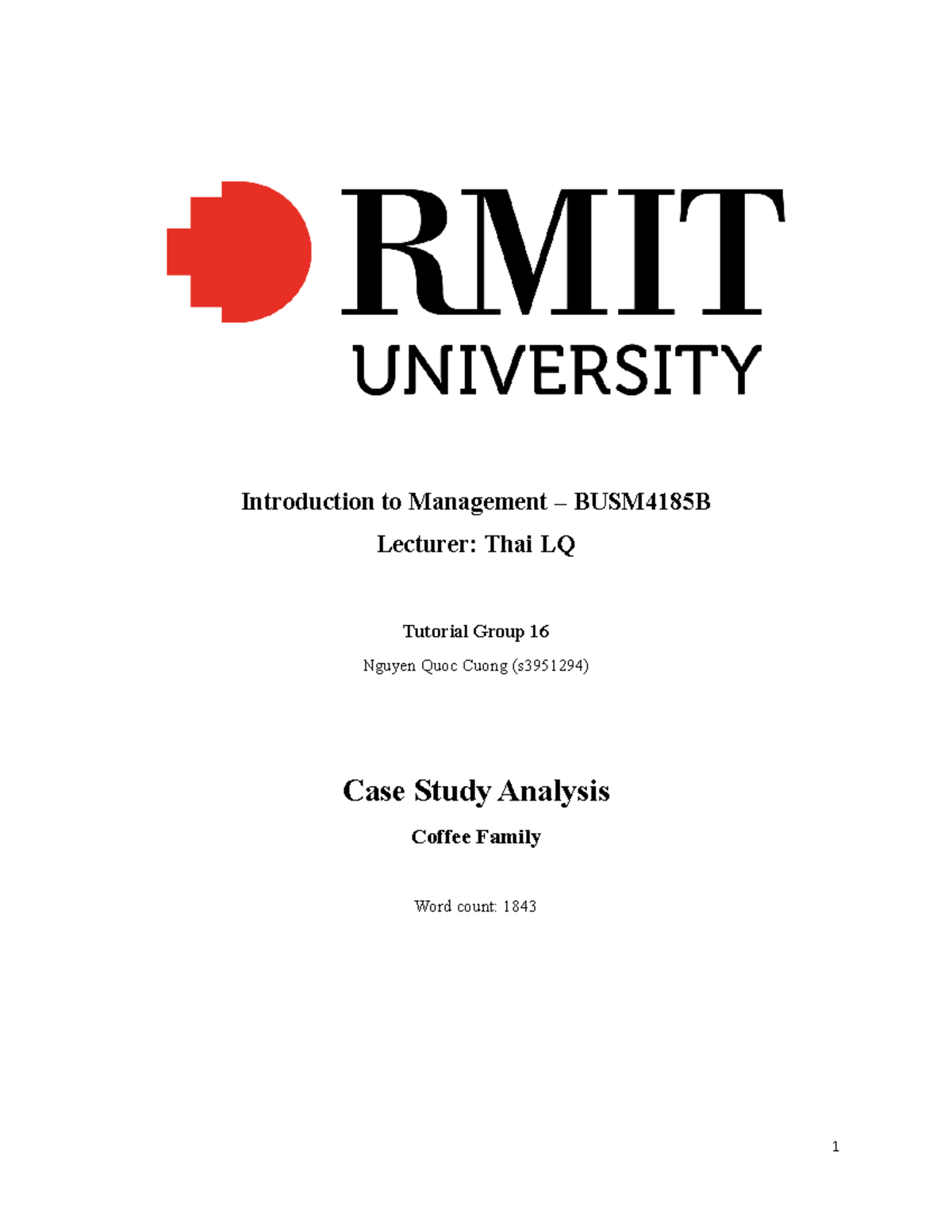 Introduction To Management Assignment 2 - Introduction To Management ...