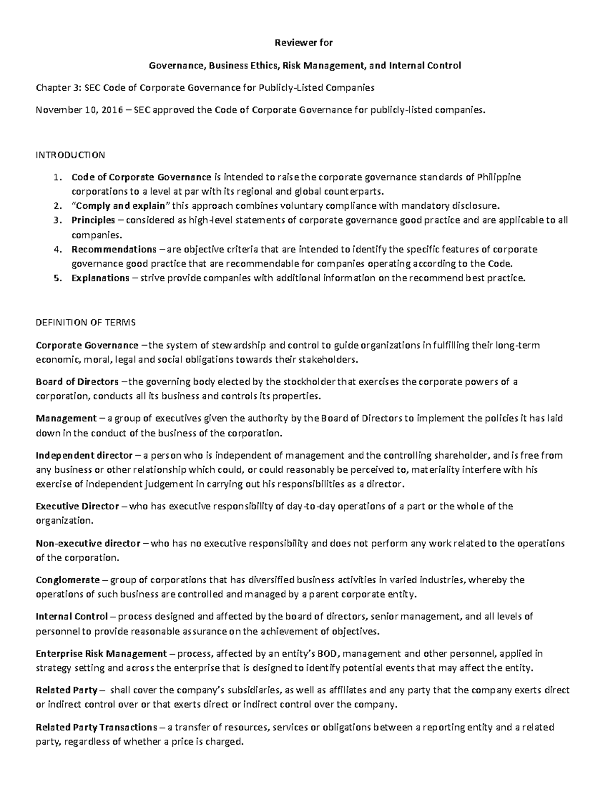 Reviewer for Governance Reviewer for Governance, Business Ethics