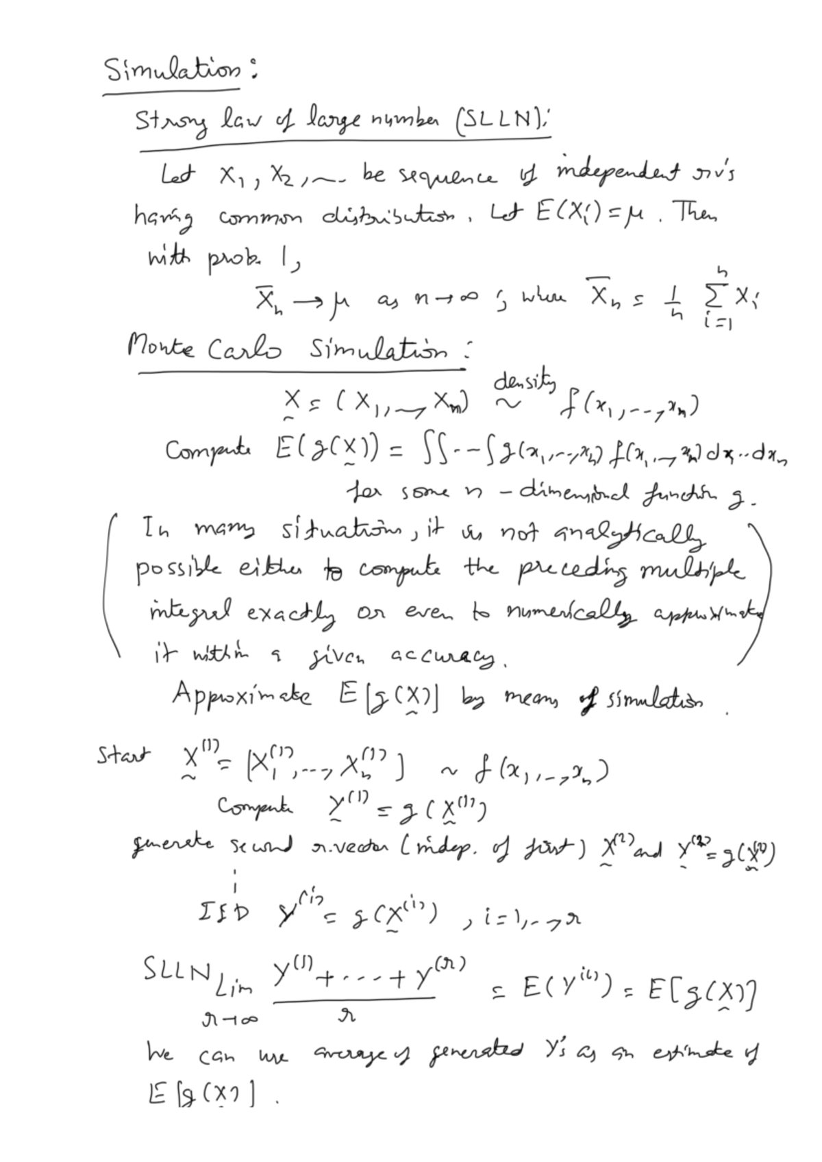 Simulation - notes - Stochastic Processes - Studocu