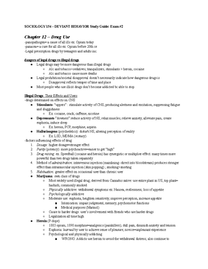 Social Deviance 154 chapter 1, 7, and 8 notes - Study of how society ...