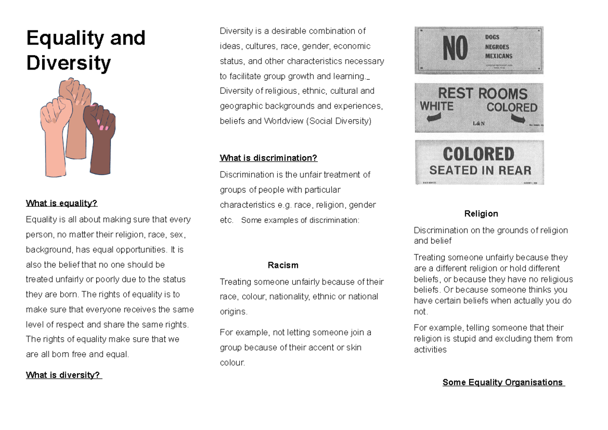 2006 2022 Equality and Diversity booklet - Equality and Diversity What ...