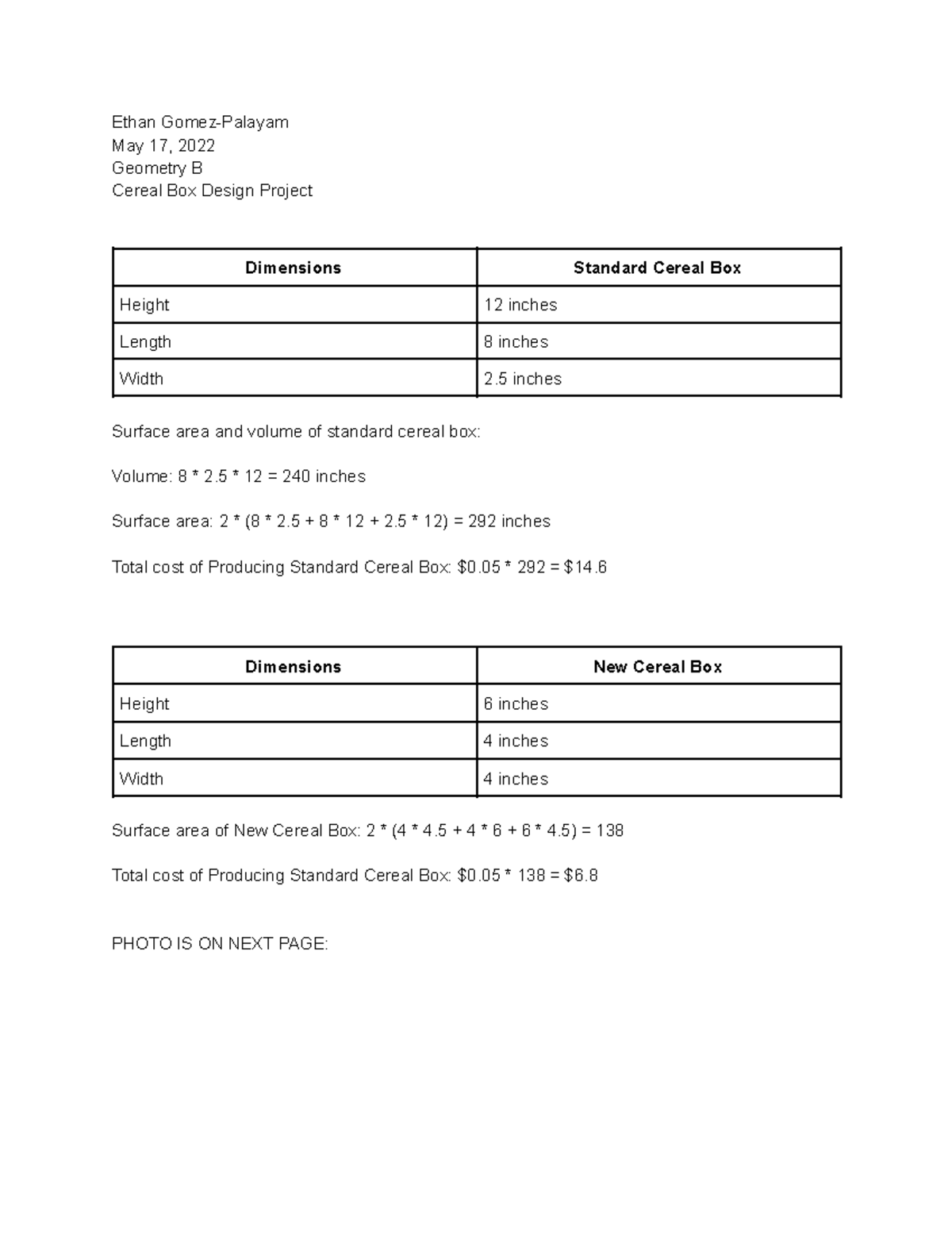 Cereal Box Design Project by Ethan GomezPalayam Ethan GomezPalayam