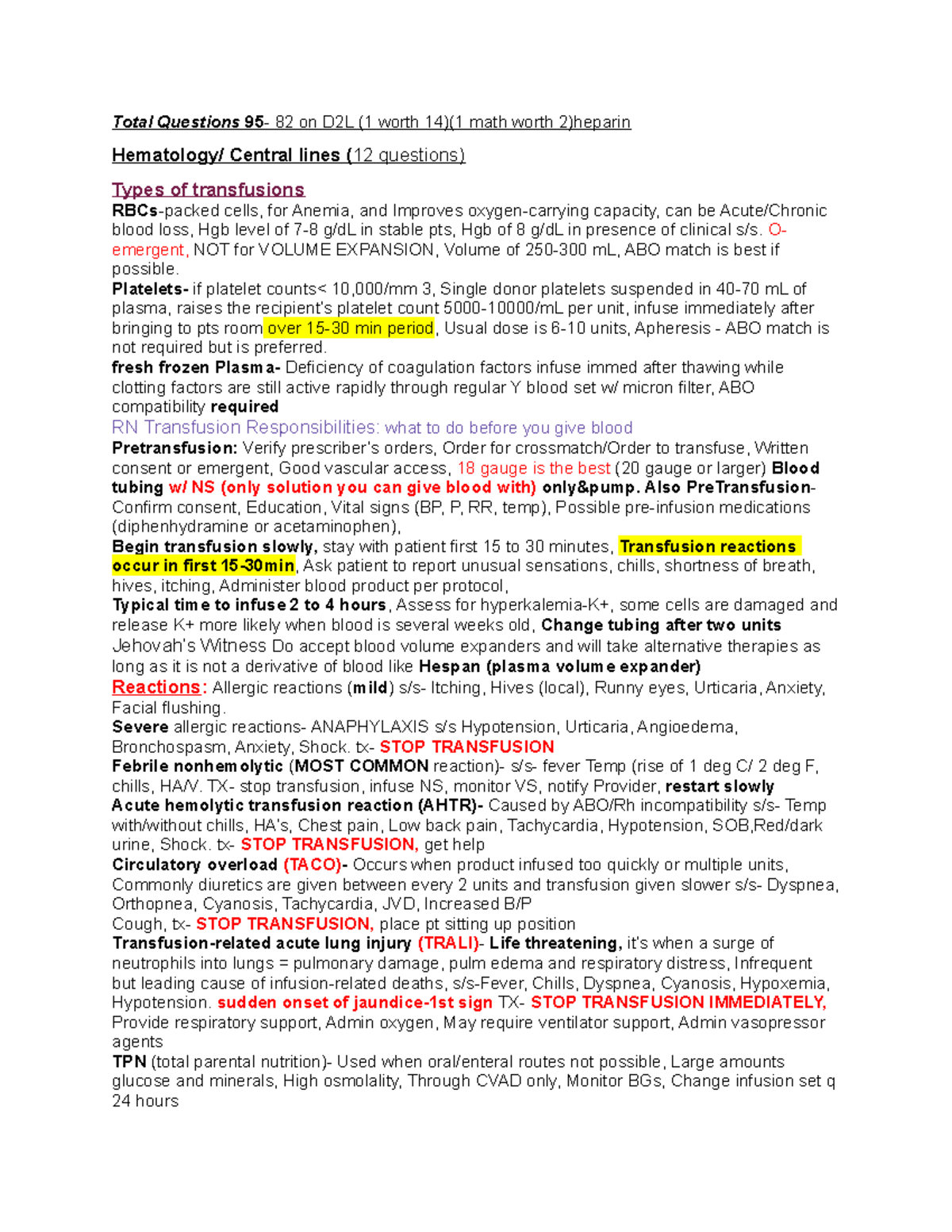 Med Surg Exam 2 - e94a4ye